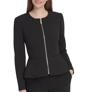 DKNY Women's Peplum Zip Front Blazer Jacket